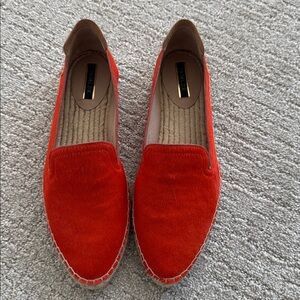 Rachel Zoe Orange Calf Hair Espadrille Flats | Size 9.5